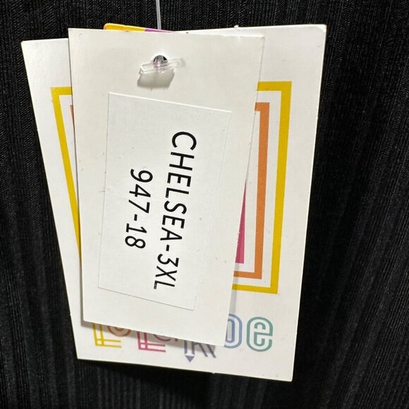 Lularoe Chelsea Women Plus Size 3XL Black Ribbed Short Sleeve T-Shirt Dress -NWT - Picture 8 of 10